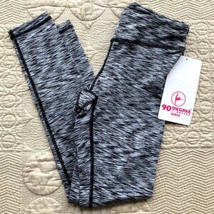 New 90 Degree by Relfex Girls Leggings Small(7/8) - Black Shades Space Dye